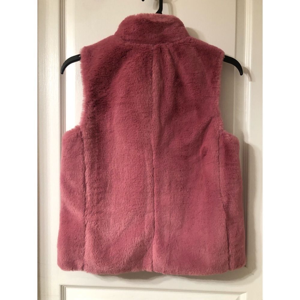 J.Crew Factory Women's Plush Faux Fur Full Zip Vest Size Small S Pink - Picture 7 of 11